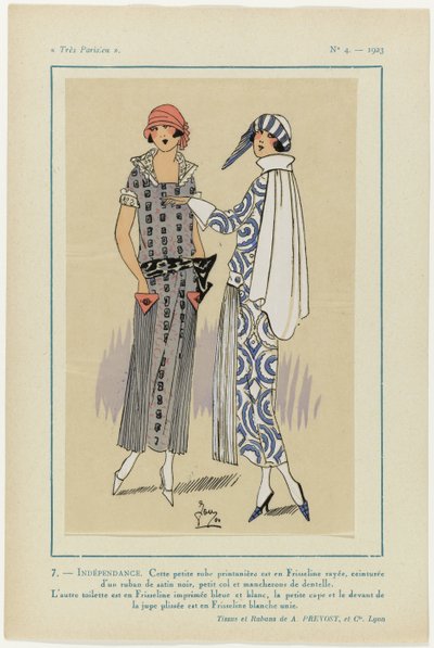 巴黎人》（Très Parisien），1923 年，第 4 期：7-独立。这件小礼服... 作者 A. et Cie Prévost