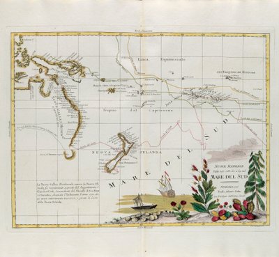 南海的1775年，67年和69年的新发现，由Zuliani在1776年由威尼斯出版的最新地图册的Tome I拍摄，由Antonio Zatta拍摄，私人收藏 作者 祖利亚尼