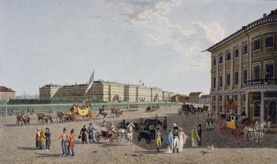 从涅夫斯基大街看皇宫广场，1804年 作者 加布里埃尔·路德维希·洛里长老