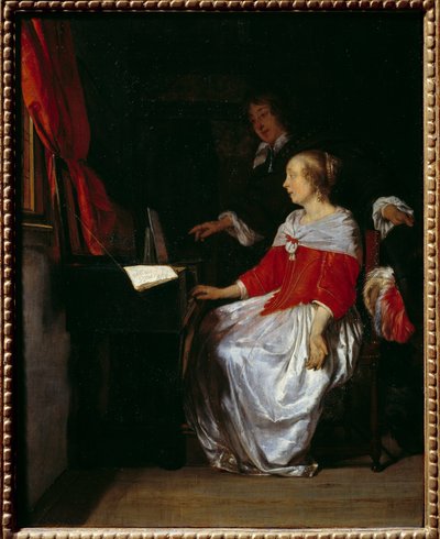 维京娜的演讲。 Gabriel Metsu (1629-1667) 的绘画，ec。 霍尔。 作者 加布里埃尔·梅苏