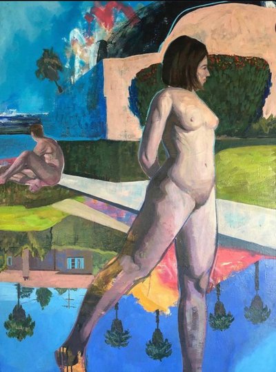 我们之间的海洋》，2021 年（布面油画） 作者 加布里埃尔·帕尔马