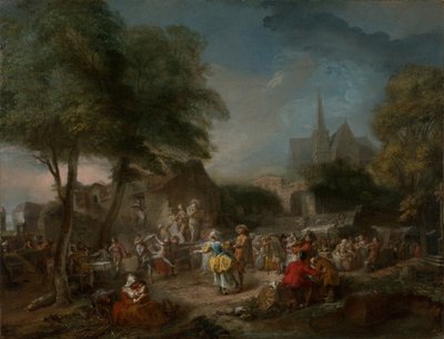 乡村舞蹈》，约 1760-1762 年（布面油画） 作者 Gabriel de Saint-Aubin