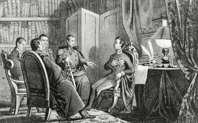 卡里尼亚诺亲王查尔斯-阿尔伯特（1798-1849 年）承诺支持自由派阴谋家，3 月 6 日 作者 加布里埃尔·卡斯塔尼奥拉（Gabriele Castagnola）