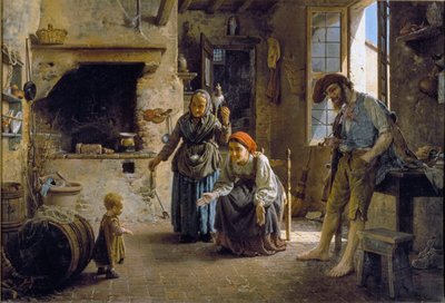 孩子的第一步 绘画：Gaetano Chierici (1838-1920) 1865 Dim 70x100 cm Genes, Galleria d