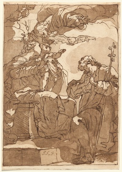 与父神在一起的神圣家庭 作者 加埃塔诺·甘多尔菲（Gaetano Gandolfi）