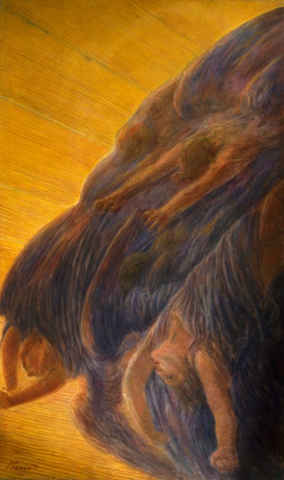 天使的堕落，三联画的侧板 作者 加埃塔诺·普雷维亚蒂（Gaetano Previati）