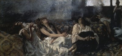 吸食大麻的人 作者 加埃塔诺·普雷维亚蒂（Gaetano Previati）
