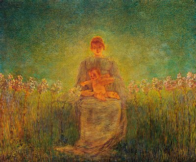 百合花的圣母 作者 加埃塔诺·普雷维亚蒂（Gaetano Previati）