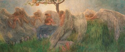 孕产妇，1890-1891。 作者 加埃塔诺·普雷维亚蒂（Gaetano Previati）