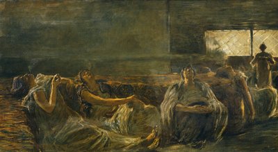 鸦片吸食者》，作者盖塔诺-普雷维亚蒂（1852-1920）。 作者 加埃塔诺·普雷维亚蒂（Gaetano Previati）