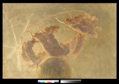 1889年的小时之舞（画布上的油画和蛋彩画） 作者 加埃塔诺·普雷维亚蒂（Gaetano Previati）