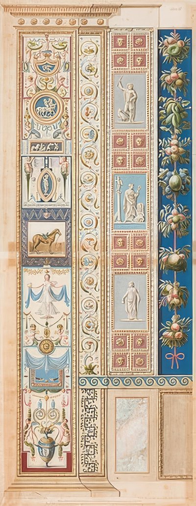 Pilaster Loggia II（装饰品，在中间领域有一匹马） 作者 盖塔诺·萨沃雷利（Gaetano Savorelli）