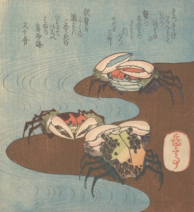 水边的螃蟹》，约1830年。 作者 学亭