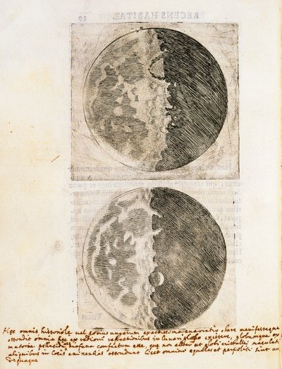 Sidereus Nuncius（星空使者），附有月相和月面的图画 作者 伽利略伽利略