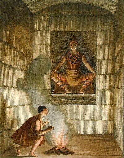 O-Kee神（彩色雕刻）。 作者 加洛·加里纳（Gallo Gallina）