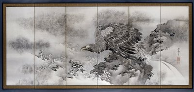海岸边的海雕屏风
海岸边岩石上的海鹰 作者 元良