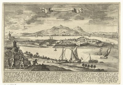 Gezicht op Schenkenschans Steden en vestigingen in de Republiek der Nederlanden (series title) Thooneel der Steden ende Sterckten van 