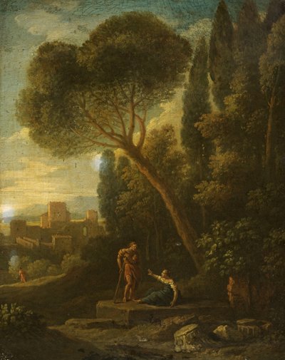 有人物的古典风景 作者 加斯帕德·普桑·杜格（Gaspard Poussin Dughet）