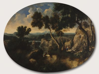 猎人岩石景观，约1635年 作者 加斯帕德·普桑·杜格（Gaspard Poussin Dughet）