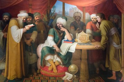 哈伦·阿尔·拉希德 (Harun Al Rashid) 与东方智者在帐篷里 作者 加斯帕兰迪