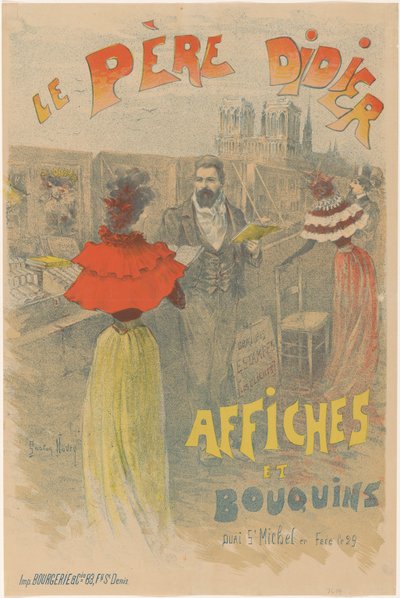 Le Père Didier 的海报，书商和海报销售商
Le Père Didier affiches et bouquins（物品上的标题） 作者 Bourgerie 和 Cie。