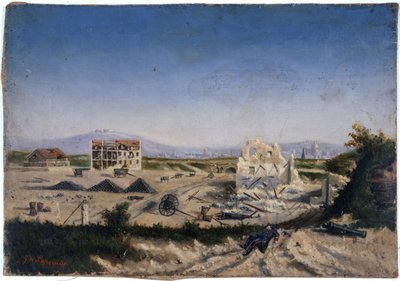凡夫堡，1870 年战争期间，约 1870 年（布面油画） 作者 加斯顿·德·拉佩里埃