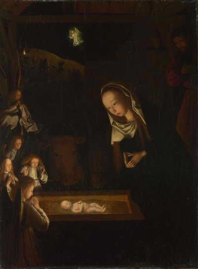 基督降生的夜晚，约1490年（橡木桶油） 作者 Geertgen Tot Sint Jans