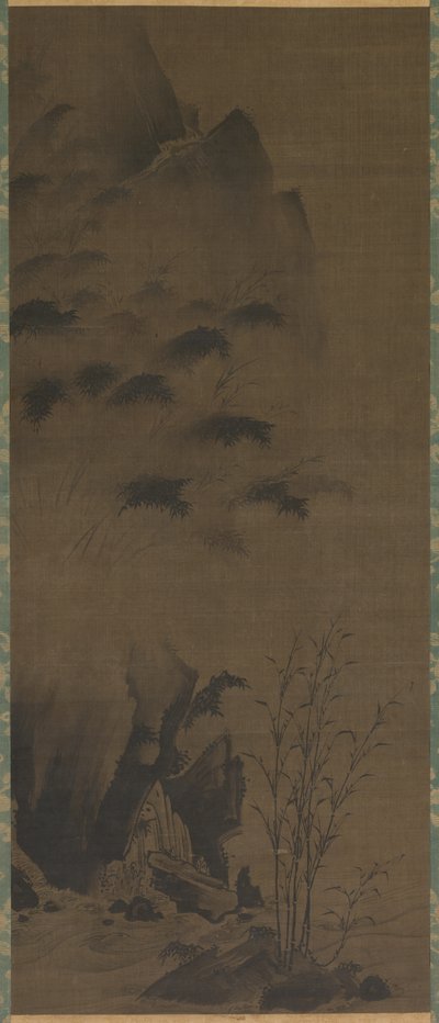 雨中竹，风中竹，15世纪初。 作者 真嘎