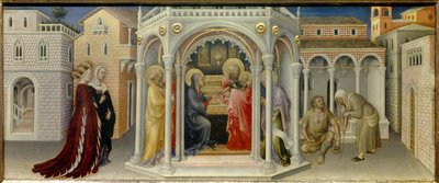 Gentile da Fabriano (1370-1427) 1423 年在圣殿木头画作的介绍。 0,26x0,66 米 作者 Gentile da Fabriano