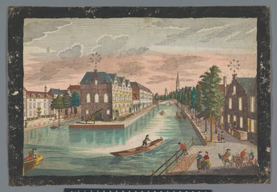 代尔夫特 De Geer 仓库景观 Zeug-Hausses 的前景，innerhalb der Stadt Delft（物品上的标题） 作者 约翰·雅各布·施特尔策