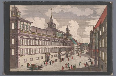纽伦堡市政厅景观
纽伦堡市政厅与马尔克特之战 作者 Georg Balthasar Probst (可能)