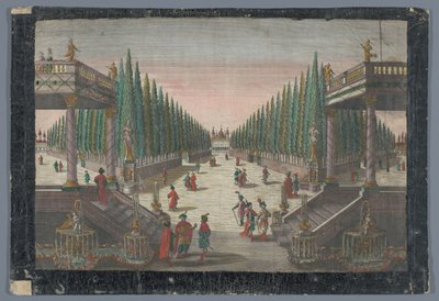 君士坦丁堡柏树花园大道的景观 柏树花园水疗中心 作者 约瑟夫二世 (Duits keizer)