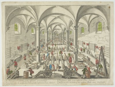 根据军备展览会的书面证明，约1750年，d.un武器库的当事方代表制（手工雕刻版画） 作者 Georg Balthasar Probst