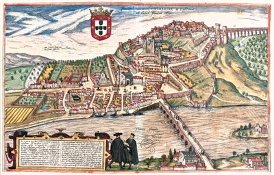 葡萄牙科英布拉 - 格奥尔格-布劳恩（Georg Braun）1617 年在科隆创作的 "Civitates Orbis Terrarum "中的作品 作者 乔治·布劳恩