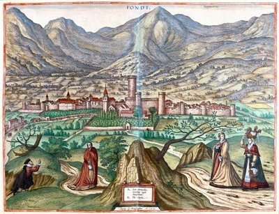 意大利丰迪（罗马国度）--载于格奥尔格-布劳恩的《Civitates Orbis Terrarum》，科隆，1617 年 作者 乔治·布劳恩