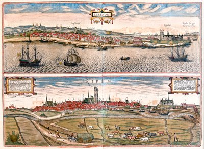 丹麦赫尔辛格（Helsimor - Hamlet）--载于格奥尔格-布劳恩（Georg Braun）1617 年创作的《Civitates Orbis Terrarum》，科隆 作者 乔治·布劳恩