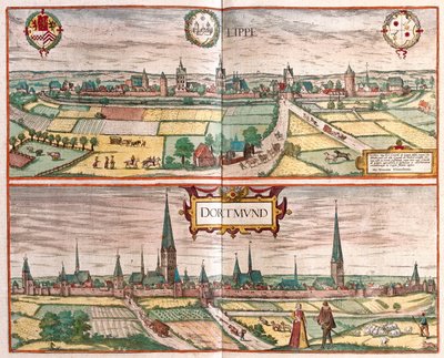 Lippe - Dortmud，德国 - 格奥尔格-布劳恩（Georg Braun）1617 年创作的《Civitates Orbis Terrarum》中，科隆 作者 乔治·布劳恩