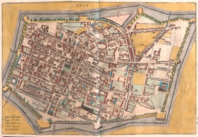 意大利卢卡--载于格奥尔格-布劳恩 1617 年创作的《Civitates Orbis Terrarum》，科隆 作者 乔治·布劳恩