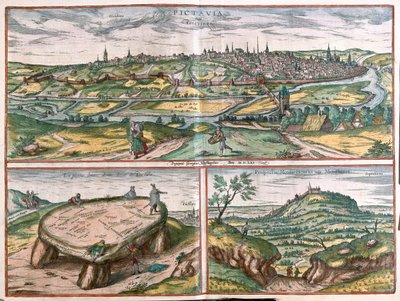 法国蒙彼利埃、图尔和普瓦捷--载于格奥尔格-布劳恩的《Civitates Orbis Terrarum》，科隆，1617 年 作者 乔治·布劳恩