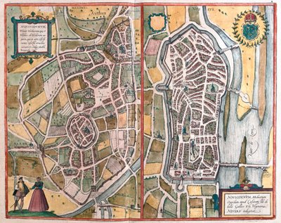 法国内韦尔，载于格奥尔格-布劳恩 1617 年创作的 "Civitates Orbis Terrarum"，科隆 作者 乔治·布劳恩