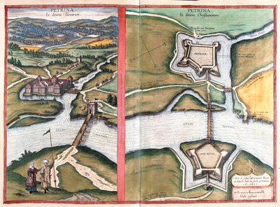 克罗地亚佩特里尼亚 - 格奥尔格-布劳恩（Georg Braun）1617 年创作的 "Civitates Orbis Terrarum"，科隆 作者 乔治·布劳恩