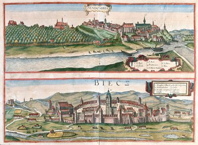 波兰的桑多梅日--比耶茨--载于格奥尔格-布劳恩所著的《Civitates Orbis Terrarum》，科隆，1617 年 作者 乔治·布劳恩