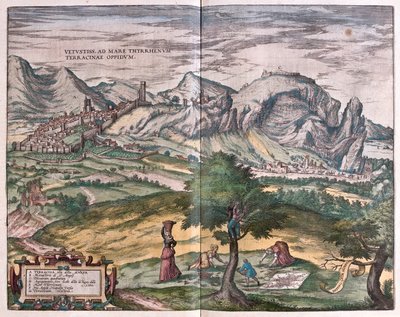 意大利泰拉西纳--载于格奥尔格-布劳恩 1617 年创作的《Civitates Orbis Terrarum》，科隆 作者 乔治·布劳恩