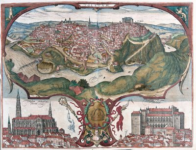 西班牙托莱多--载于格奥尔格-布劳恩 1617 年创作的《Civitates Orbis Terrarum》，科隆 作者 乔治·布劳恩