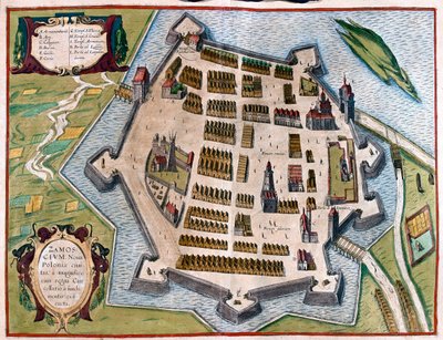 波兰扎莫斯克市 - 格奥尔格-布劳恩（Georg Braun）1617 年创作的《地球公民》（Civitates Orbis Terrarum），科隆 作者 乔治·布劳恩