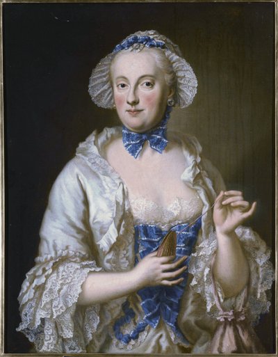 法文：Marie-Anne-Sophie de Saxe，princesse électrice de Bavière（1728-1797 年），巴伐利亚选帝侯玛丽亚-安娜-索菲亚-萨克森的肖像（1728-1797 年） 作者 乔治·德斯马里斯
