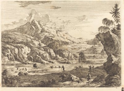 山区河景与人物 作者 Georg Eisenmann