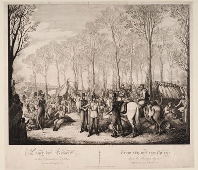 1814年4月，在巴黎香榭丽舍大街上的哥萨克人的野兽，1814年 作者 Georg Emanuel Opiz