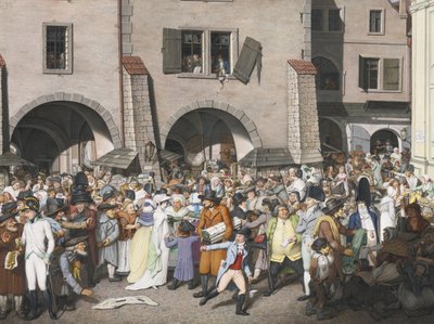 布拉格熙熙Marketplace的市场，1804年 作者 乔治·伊曼纽尔·奥皮兹（Georg Emanuel Opiz）