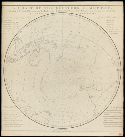 库克之后的南半球海图 作者 乔治·福斯特（Georg Forster）